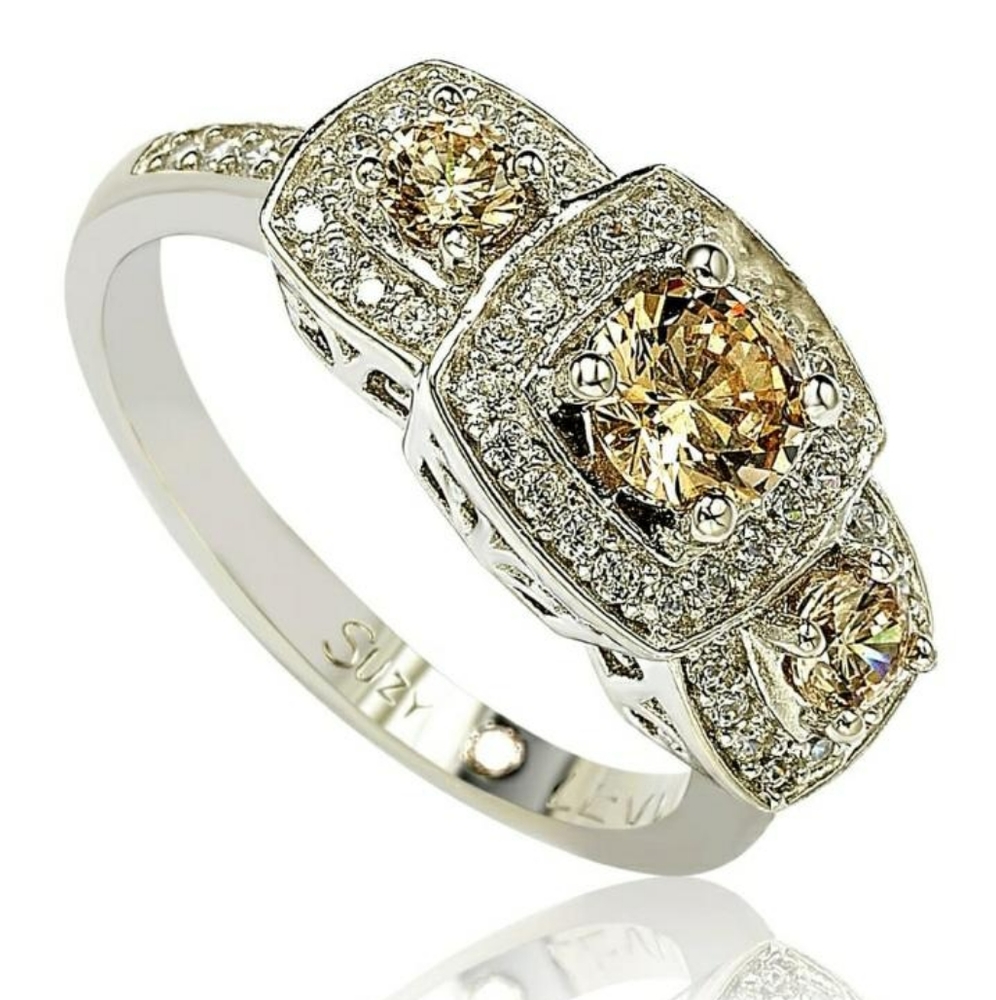 Sterling Silver Chocolate CZ Ring